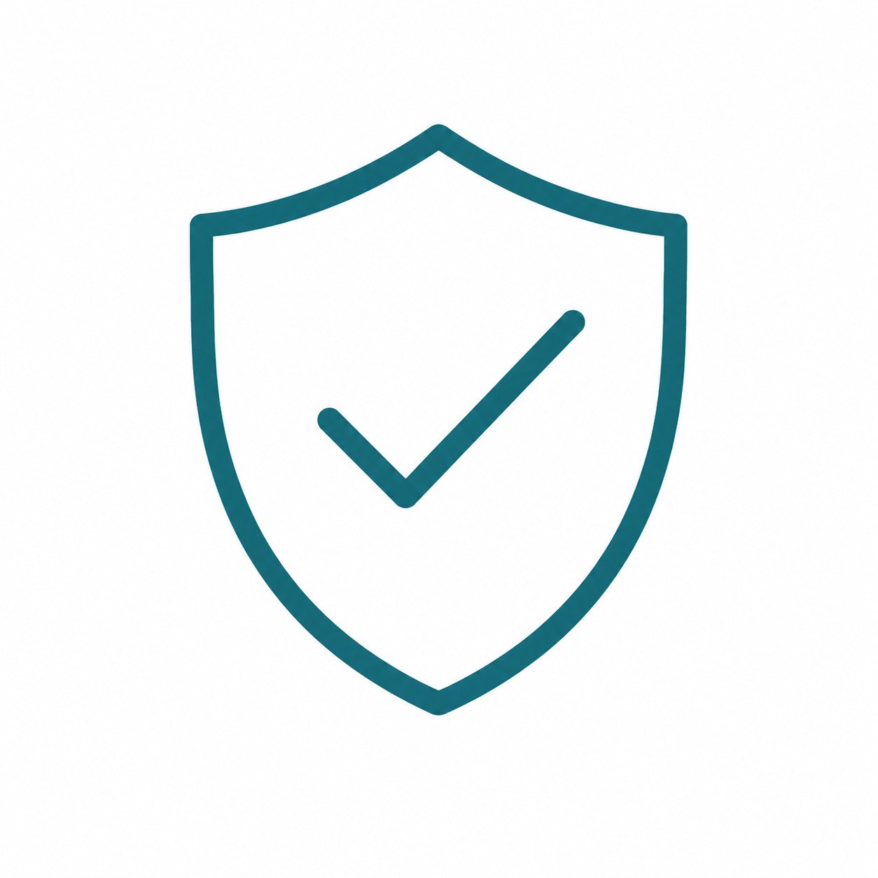 Atmos Healthcare Outline of a shield with a checkmark inside, representing security, protection, or verification.
